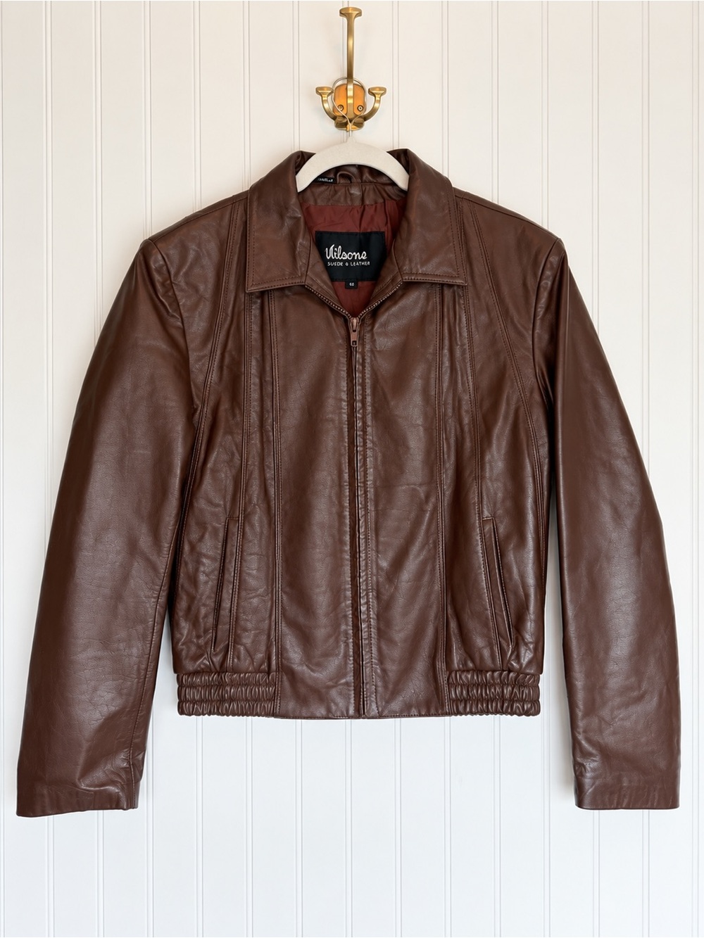 Vintage Wilsons Leather Jacket Men’s 42 Brown 80s 90s Genuine Leather Bomber